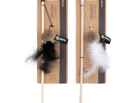 Jouet interactif chat plumes & clochette naturel | Fleur de Meute