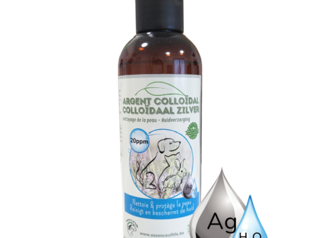 Argent colloïdal 20 ppm – lotion nettoyante pour la peau chiens & chats