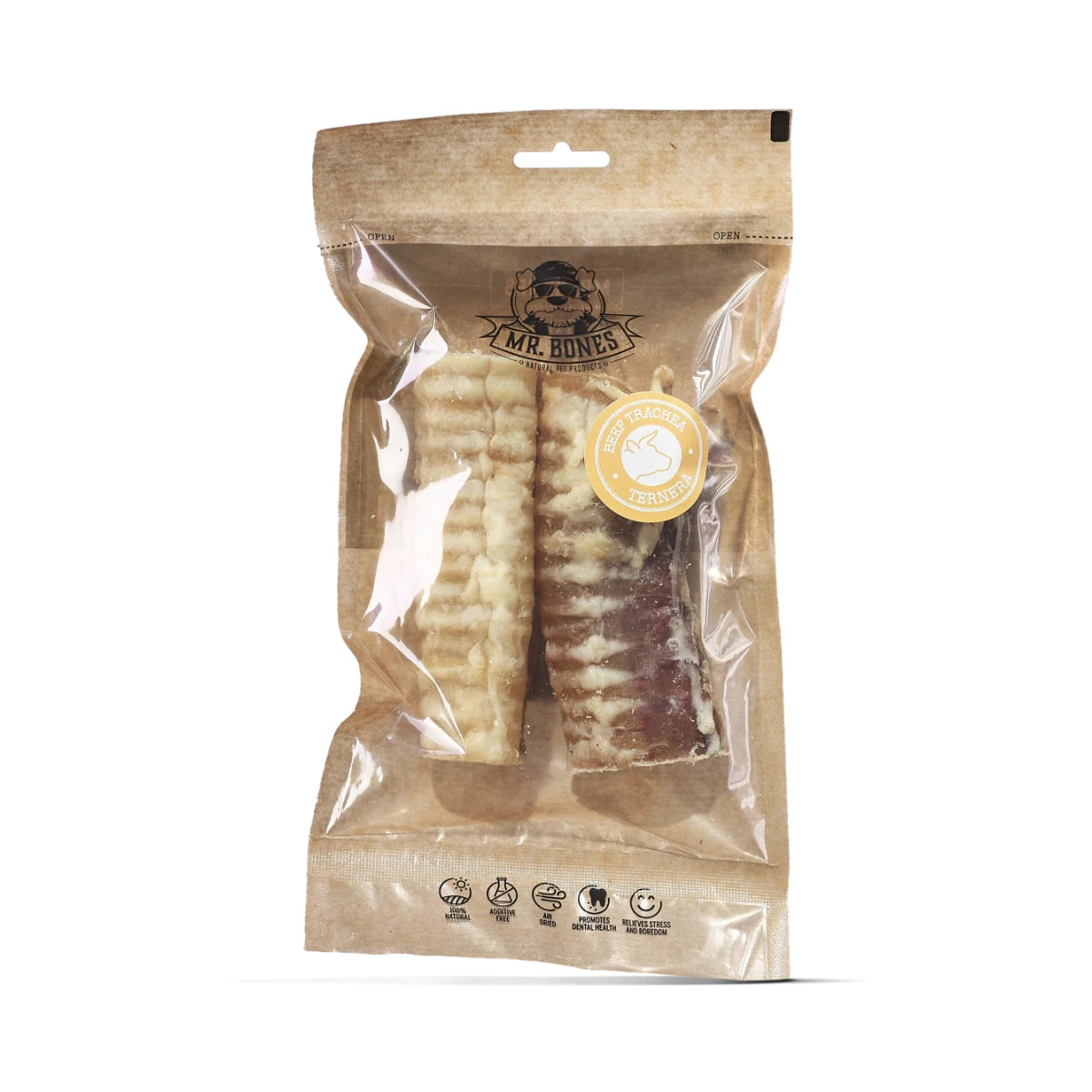 Trachée de bœuf – Mastication naturelle pour chien - Mr Bones – 2 pièces