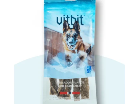 Vitbit TornaDogs Large bâtonnets de peau de morue séchée pour chien 100 g