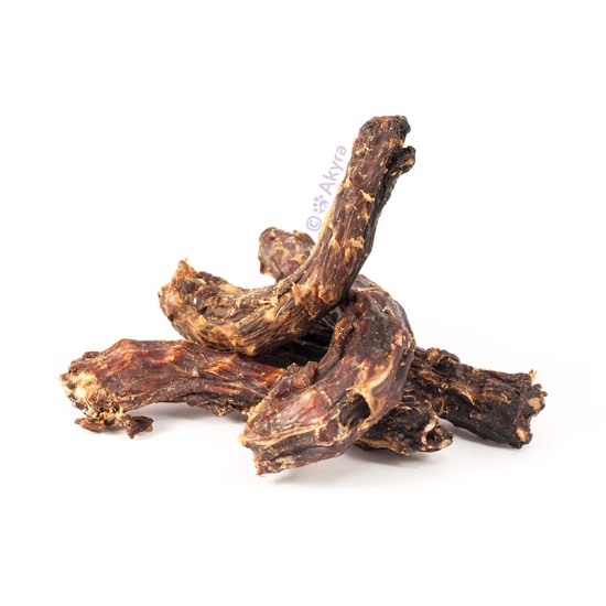 Cous de poulet séchés Akyra pour chien – Friandises naturelles Fleur de Meute